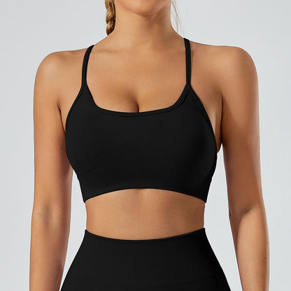 LILIEUX - Scoop Neck Open Back Sports Bra