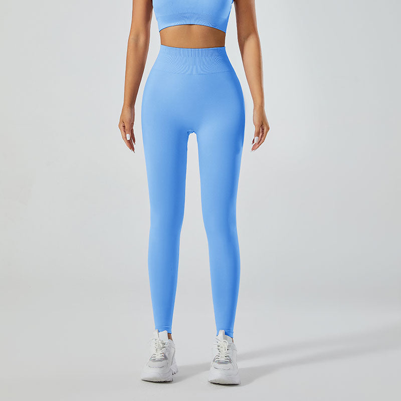 [Macaron Color Palette] - Women's Seamless Running Workout Outfits Yoga High Waist Long Leggings