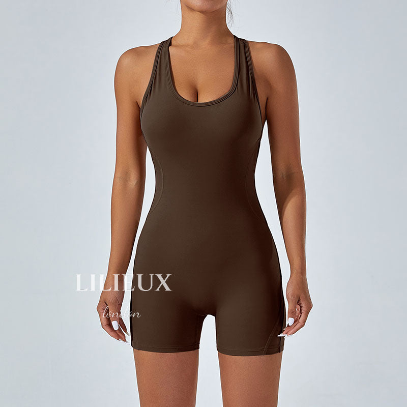 Stylish Open-Back Sports Jumpsuit