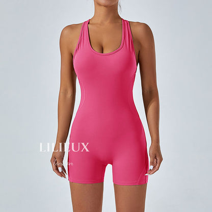 Stylish Open-Back Sports Jumpsuit