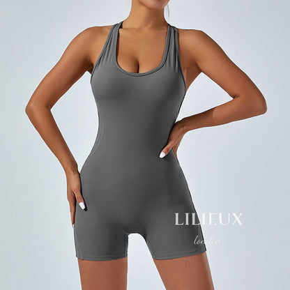 Stylish Open-Back Sports Jumpsuit