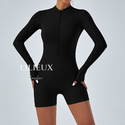 Stylish Long-Sleeve Short Sports Jumpsuit