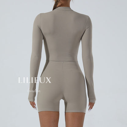 Stylish Long-Sleeve Short Sports Jumpsuit