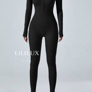 Seamless Zip Front Jumpsuit | Long Sleeve Yoga Bodysuit - Image 5
