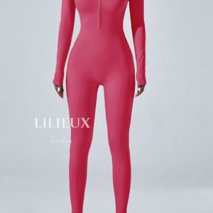 Seamless Zip Front Jumpsuit | Long Sleeve Yoga Bodysuit - Image 6