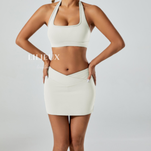 Halter Sports Bra and Skirt Set – Seamless Activewear - Image 4