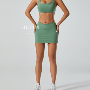Halter Sports Bra and Skirt Set – Seamless Activewear - Image 6