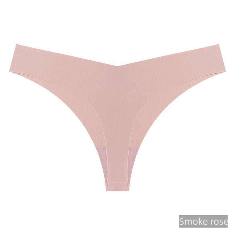 Ice Silk Seamless Thong – Low Waist T-Back Lingerie, Plus Size