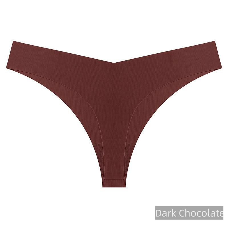 Ice Silk Seamless Thong – Low Waist T-Back Lingerie, Plus Size