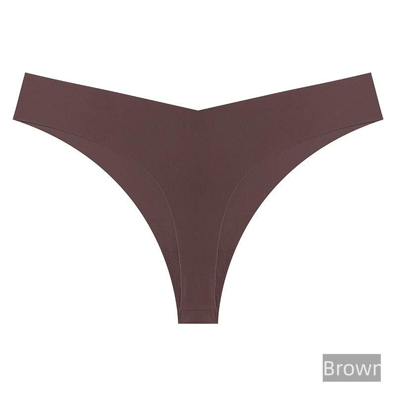 Ice Silk Seamless Thong – Low Waist T-Back Lingerie, Plus Size