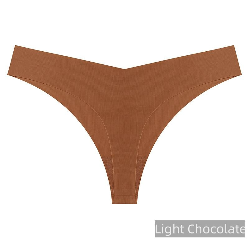 Ice Silk Seamless Thong – Low Waist T-Back Lingerie, Plus Size