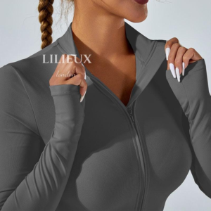 Seamless Zip Front Jumpsuit | Long Sleeve Yoga Bodysuit - Image 8