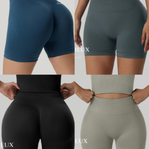 LILIEUX Seamless Racerback Sports Bra with High-Waisted Shorts - Yoga Activewear Set product image 7
