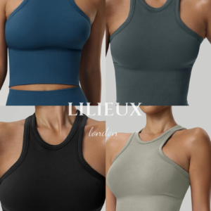 LILIEUX Seamless Racerback Sports Bra with High-Waisted Shorts - Yoga Activewear Set product image 8